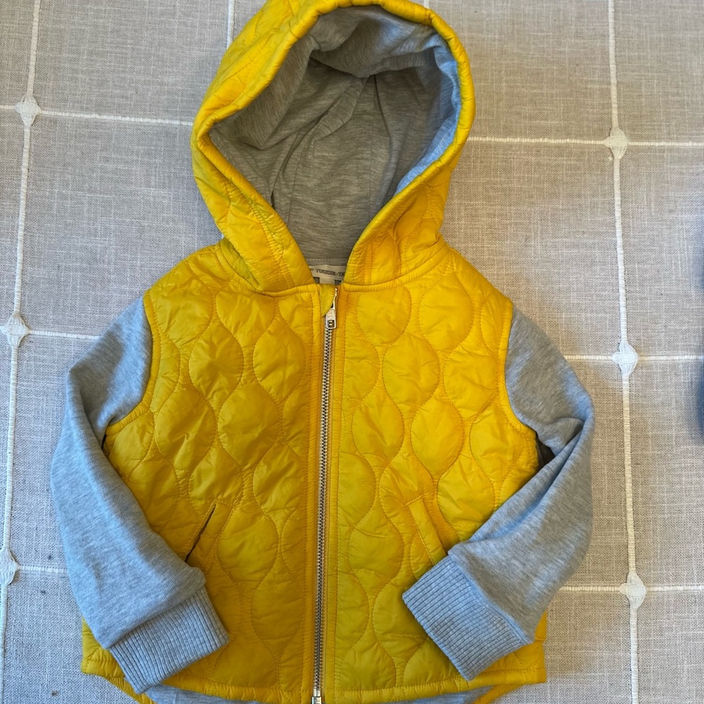 Tucker + Tate Boys Yellow Quilted Jacket with Gray Lining